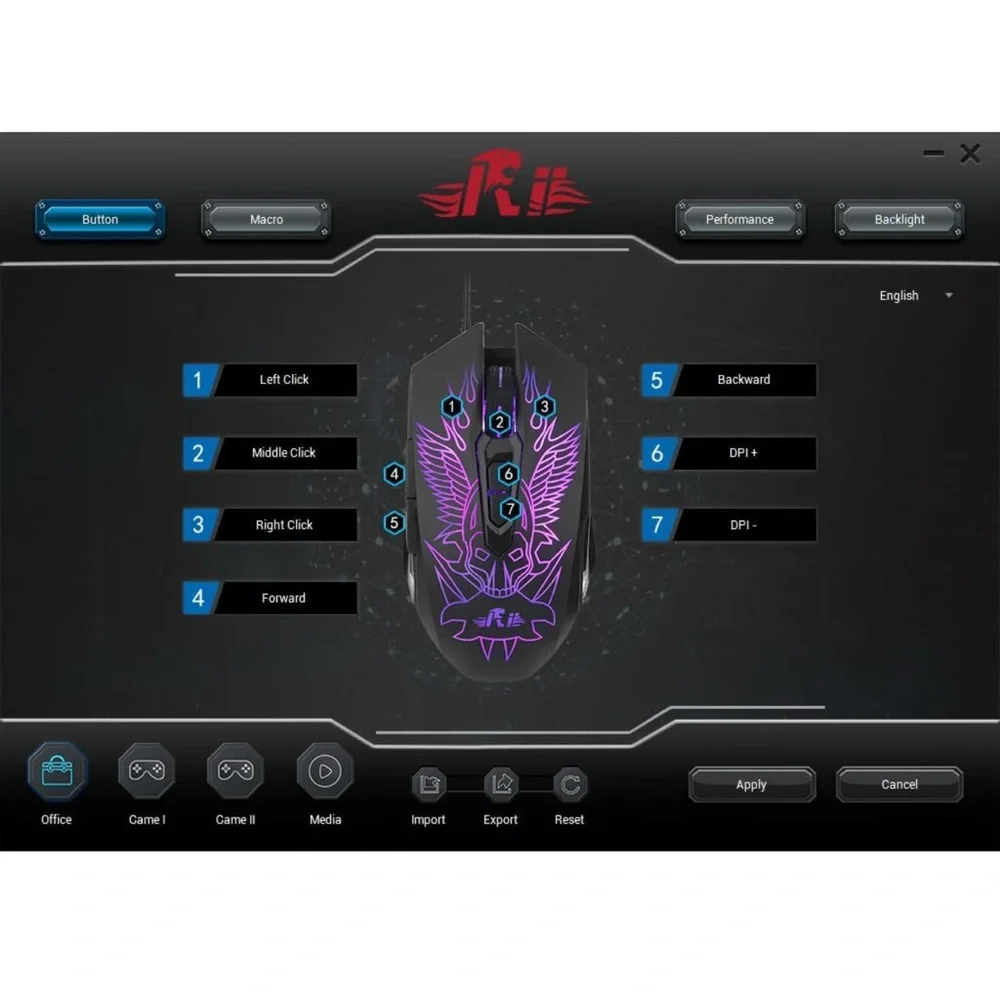 Gaming Mouse with Green LED Design
